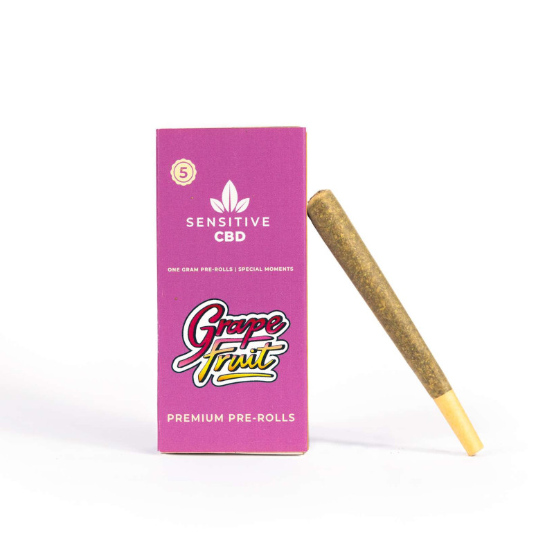 SENSITIVE CBD PreRolled Joint x5 PACK (Grape Fruit)